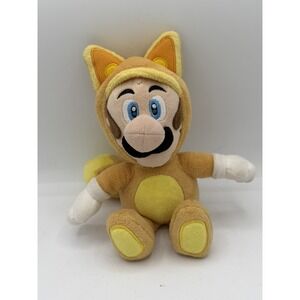Super Mario 3D Land Kitsune Fox Luigi Stuffed Plush 9" Yellow Gold Little Buddy
